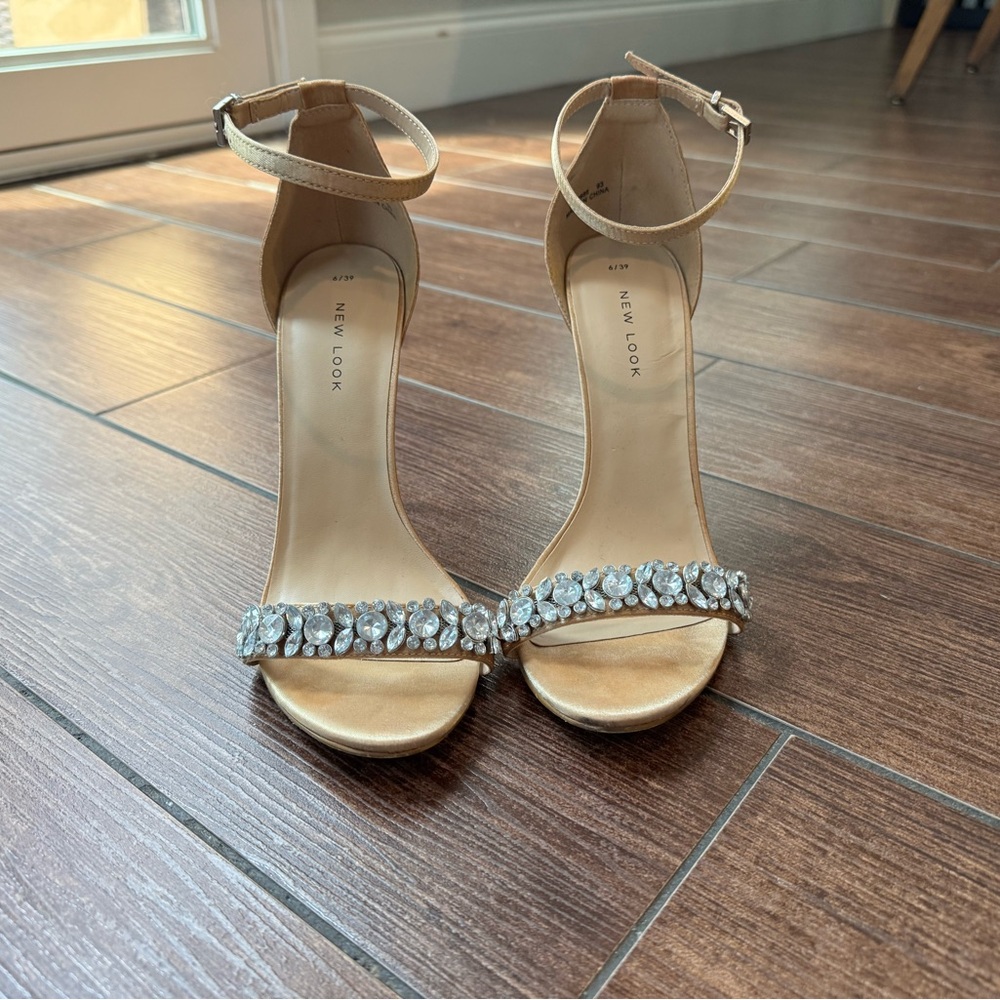 Jeweled Gold Heels - Size 39